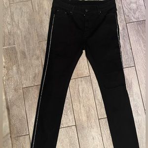 Mnml Black skinny denim jeans with rhinestone details … sz 36